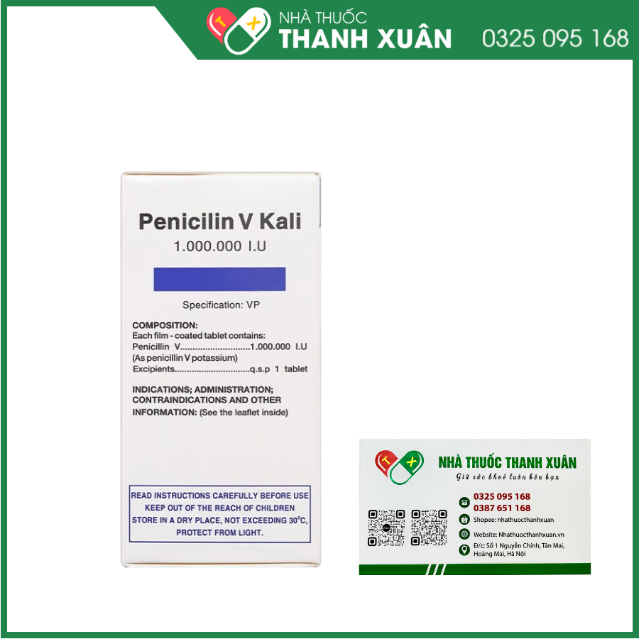Penicilin V Kali 1.000.000I.U điều trị, dự phòng các bệnh nhiễm trùng